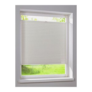 Yapıştırma Sistem Cam Balkon Perdesi Beyaz Plise Perde Delik Yok - Ofis Perdesi - Mutfak Perdesi 17 cm