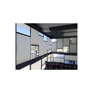 Yapıştırma Sistem Cam Balkon Perdesi Beyaz Plise Perde Delik Yok - Ofis Perdesi - Mutfak Perdesi 100x150 cm