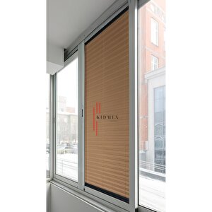 Dimout Yarı Blackout Kahverengi  - Ofis Perdesi - Ev Perdesi - Salon Perdesi - Plise Perde 100x150 cm