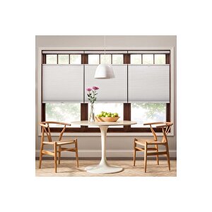 Gri Plise Katlanır Cam Balkon Perdesi - Ofis Perdesi - Mutfak Perdesi - Salon Perdesi - 120x100 cm