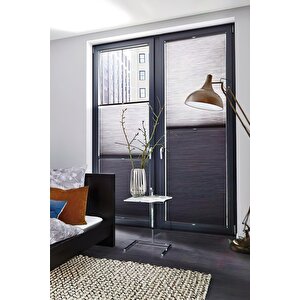 Plise Gece Gündüz Katlanır Cam Balkon Perdesi - Ofis Perdesi - Mutfak Perdesi - Salon Perdesi 40x250 cm