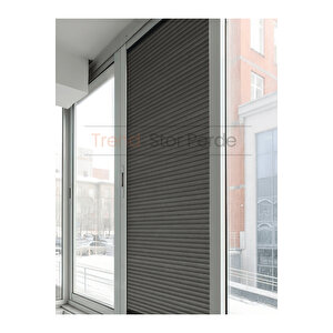 Antrasit Honeycomb Plise %100 Isı Ve Işık Geçirmez Katlanır Cam Balkon Perdesi - Salon Perdesi-005 110x150 cm
