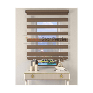Somon Rengi Etek Dilimli Zebra Stor Güneşlik Perde 70x200 cm