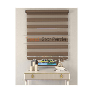 Somon Rengi Etek Dilimli Zebra Stor Güneşlik Perde 70x200 cm