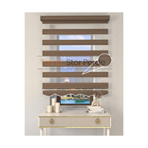 Somon Rengi Etek Dilimli Zebra Stor Güneşlik Perde 70x200 cm