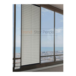 Gri Blackout Plise %100 Işık Karatma Katlanır Cam Balkon Perdesi - Salon Perdesi-002 70x150 cm