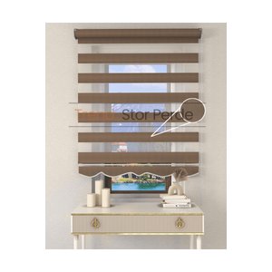 Somon Rengi Etek Dilimli Zebra Stor Güneşlik Perde 120x200 cm