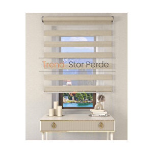 Sütlü Kahve Etek Dilimsiz Zebra Stor Güneşlik Perde 120x200 cm
