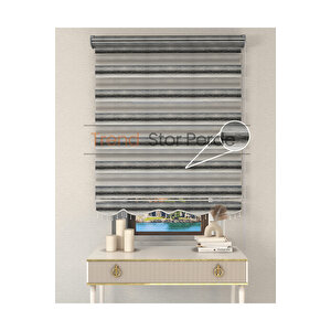 Siyah Yeşil Geçişli Boncuklu Zebra Stor Güneşlik Perde 210x200 cm