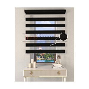 Antrasit Etek Dilimsiz Zebra Stor Güneşlik Perde 200x200 cm