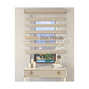 Sütlü Kahve Etek Dilimsiz Zebra Stor Güneşlik Perde 100x260 cm