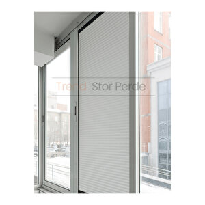 Gri Honeycomb Plise %100 Isı Ve Işık Geçirmez Katlanır Cam Balkon Perdesi - Salon Perdesi-003 30x100 cm