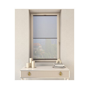 Gri Gece-gündüz Plise Çiftli Sistem Pvc - Cam Balkon Perdesi - Ofis Perdesi - Salon Perdesi 120x250 cm