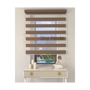 Somon Rengi Etek Dilimsiz Zebra Stor Güneşlik Perde 70x200 cm