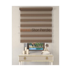 Somon Rengi Etek Dilimsiz Zebra Stor Güneşlik Perde 70x200 cm