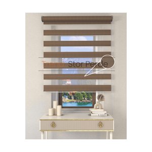 Somon Rengi Etek Dilimsiz Zebra Stor Güneşlik Perde 70x200 cm