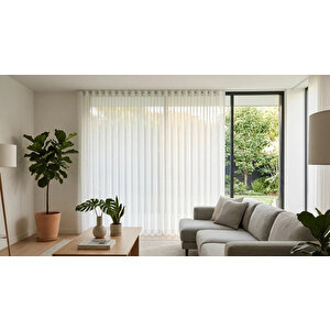 Balıksırtı Desenli S Pile Tül Perde - Kornişe Hazır - Kişiselleştirilebilir Özel Ölçü 150x270 cm