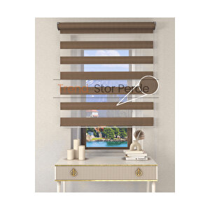 Somon Rengi Etek Dilimsiz Zebra Stor Güneşlik Perde 200x260 cm
