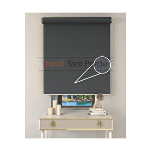 Gri Stor Etek Dilimsiz Zebra Stor Güneşlik Perde 80x260 cm