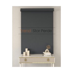 Gri Stor Etek Dilimsiz Zebra Stor Güneşlik Perde 120x260 cm