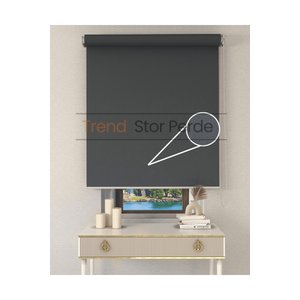 Gri Stor Etek Dilimsiz Zebra Stor Güneşlik Perde 120x260 cm