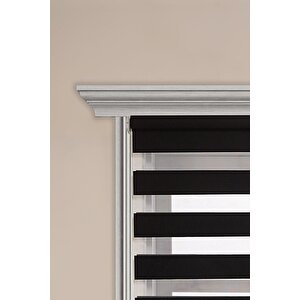 Siyah Alüminyum Kasa Zebra Perde 110x260 cm