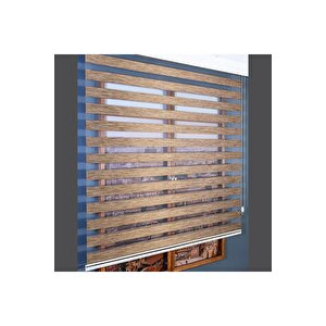 Ithal Bambu Kahverengi Bambu Stor Zebra Perde Etek Dilimsiz 220x200 cm