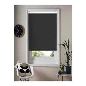 Ithal Bambu Siyah Stor Perde Etek Dilimsiz 100x200 cm