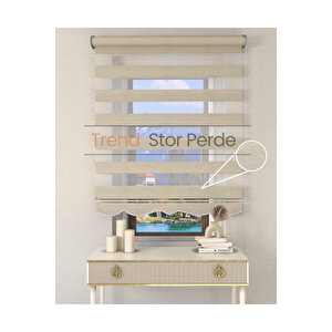 Sütlü Kahve Etek Dilimli Zebra Stor Güneşlik Perde 90x260 cm