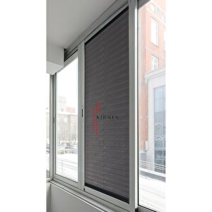Dimout Yarı Blackout Antrasit  - Ofis Perdesi - Ev Perdesi - Salon Perdesi - Plise Perde 60x150 cm