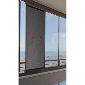 Dimout Yarı Blackout Antrasit  - Ofis Perdesi - Ev Perdesi - Salon Perdesi - Plise Perde 60x150 cm