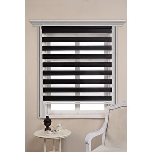 Bambu Siyah Zebra Perde Etek Dilimsiz 140x180 cm