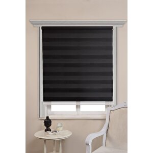 Bambu Siyah Zebra Perde Etek Dilimsiz 110x180 cm