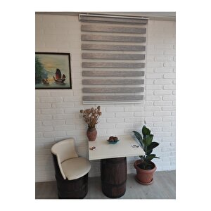 Açık Gri Alüminyum Kasa Zebra Perde Eteksiz 220x260 cm