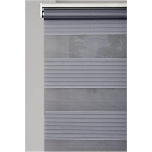 Ithal Gri Plisei Zebra Stor Perde Oygusuz 100x260 cm