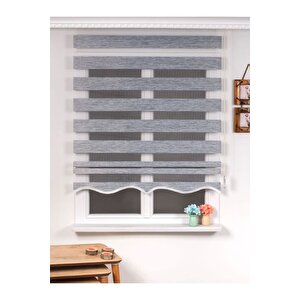 Ithal Bambu Açık Gri Bambu Stor Zebra Perde Etek Dilimli 100x180 cm