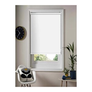 Ithal Bambu Beyaz Stor Perde Etek Dilimsiz 90x200 cm