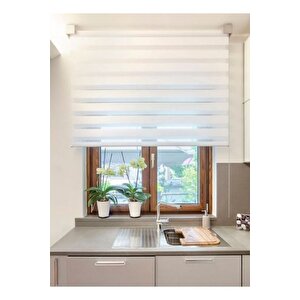 Ithal Bambu Beyaz Stor Zebra Perde Etek Dilimsiz 70x200 cm