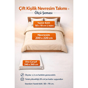%100 Pamuk Çift Kişilik Nevresim Takımı Mavi