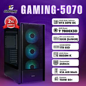 Gaming-5070 / Ryzen 7 7800x3d Tray / Asus Dual Geforce Rtx 5070 Oc 12gb / 32 Gb Ram / 1 Tb Ssd Oem Paket