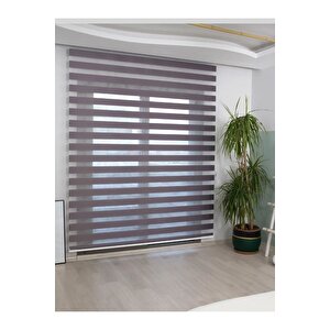 Antrasit Bambu Düz Zebra Stor Güneşlik Perde 250x180 cm