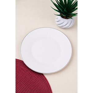 Tabak Evi Porselen Chic Platin Yaldızlı Servis Tabağı 24,50cm Tekli