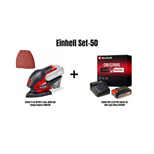 Set-50 (einhell Te-os 18/150 Li Solo, Akülü Çok Amaçlı Zımpara+einhell 18v 2,5 Ah Pxc Starter Kit, Akü & Şarj Cihazı)