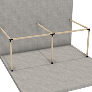 Iahşap Üç Direkli Geniş Alan Sundurma Sistemi - Çelik Braketli 3x4,8 Metre