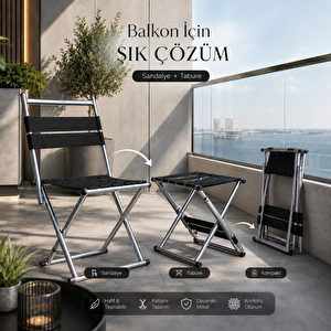 Bysay Katlanir Mutfak Balkon Sandalyesi̇ Kamp Sandalyesi̇ Tabure