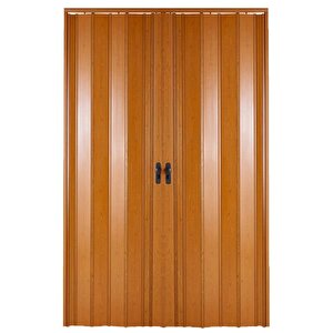 Akordiyon Kapı  162x195 Meşe Camsız Çift Açılım Kalın Kapı Katlanır Akordeon Pvc Anahtar Kilitli 162x195 cm