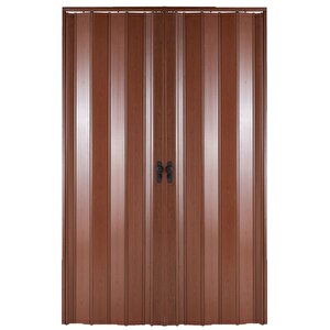 Akordiyon Kapı  230x189 Ceviz Camsız Çift Açılım Kalın Kapı Katlanır Akordeon Pvc Anahtar Kilitli