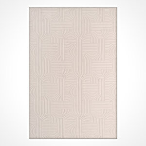 Krem Kaymaz Taban Yolluk Halı - Yıkanabilir Ln1007 120x500 cm