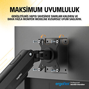 S10 Siyah 22-40inch Amortisörlü 12 Kg Monitör Standı 2026 Versiyon