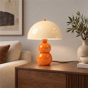 Bob Krem Başlıklı Turuncu Masa Lambası Pinterest Model Bohem Retro Renkli Abajur